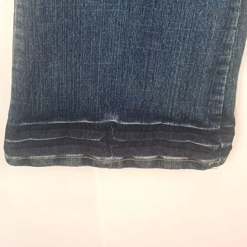 Y2K NEESO medium wash boot cut silver studded premium jeans sz 15